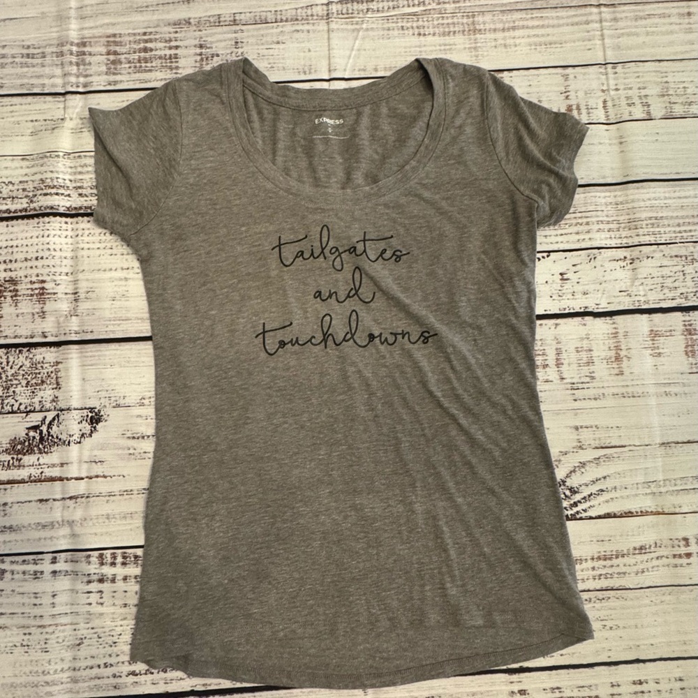 Express Gray Tailgates and Touchdowns Tee